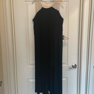 MSK High-Low Black Dress with Rhinestone Detail